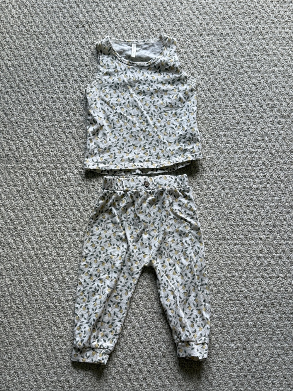 Baby Lemon Print Tank & Joggers Set - Riley & Cru